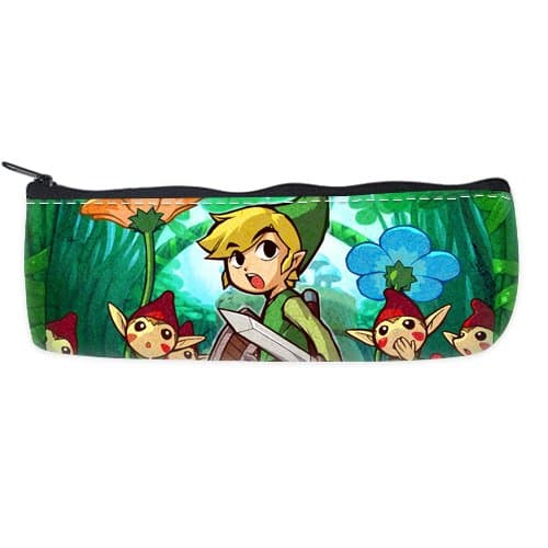Custom Legend of Zelda Minish Cap Link Zippered Pen Pencil Case Bag (Two Sides)