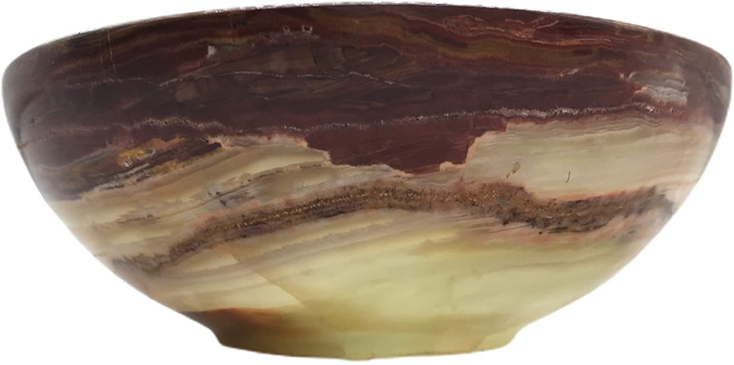 Kishore Arts 4" Beautiful Onyx Bowl - Hand Carved - Smudge Bowl - Crystal Stone Bowl - Offering Bowl - Altar Bowl - Stone Dish