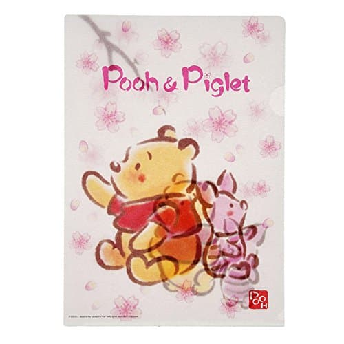 Disney Japan Winnie The Pooh & Piglet Sakura Clear File Folder Holder, Letter Size, Japan Import