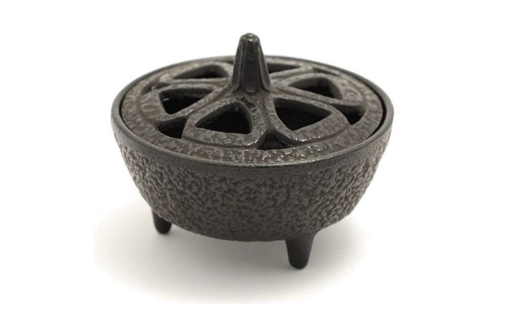 Cast Iron Incense Burner for Incense Resins, Cones or Sticks