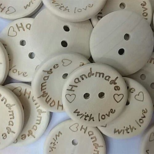 Shopline 100 Pieces DIY Nature Wood Sewing Buttons with 2 Holes Scrapbook Handmade Graft Button / 15mm
