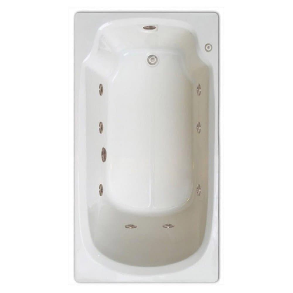 Signature Bath LPI13-W-RD Drop-In Whirlpool Bathtub with Stainless Jets - Right Drain, White