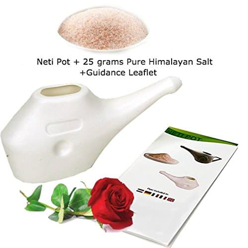 Neti Pot for Nasal Cleaning with 25 grams Pure Himalayan Salt + Guidance Leaflet | Yoga Essentials | Light-weight & Unbreakable
