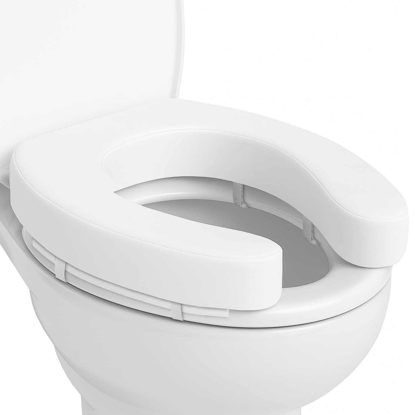 Vive Toilet Seat Cushion (Soft Cushioned Foam) - Easy Clean Soft Padded Bathroom Attachment - Elongated, Standard Seats - Comfort and Support Donut for Handicap, Adults, Coccyx Tailbone Pain Relief