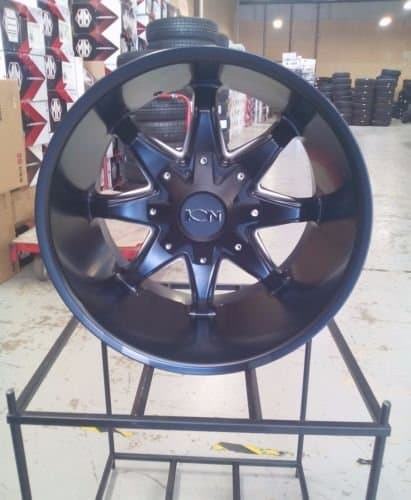 FOUR NEW 20 INCH IRON WHEELS 181 BLACK MILLED WHEELS SET 20x12 5x127 5x139.7 -44MM