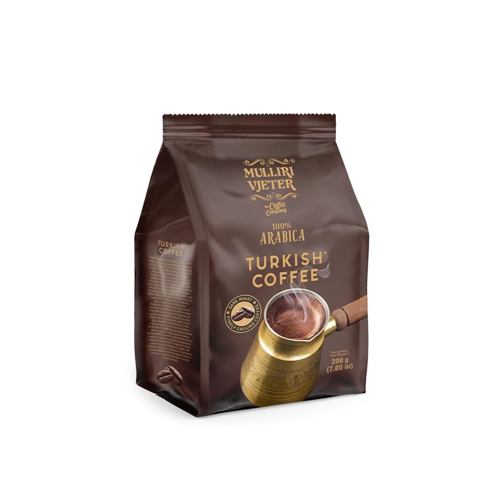Mulliri Vjeter Turkish Coffee,Dark Roast Finely Ground Coffee,100% Arabica, (7.5oz/200g)