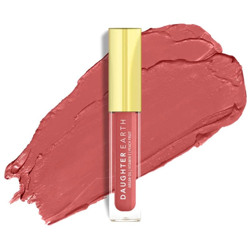 DAUGHTER EARTH Liquid Lipstick With Vitamin E & Hyaluronic Acid | Vegan Highly Pigmented Lightweight Lip Color | Matte Smudge Proof Lip Stick For Hydrating Lips | Mini Time Traveller’s Muse