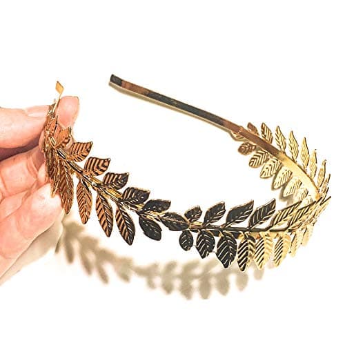 EAWIN Greek Emperor Laurel Wreath Toga Costume Party Accessory Gold Leaf Crown Headband Baroque Julius Caesar Circlet for Kid Child