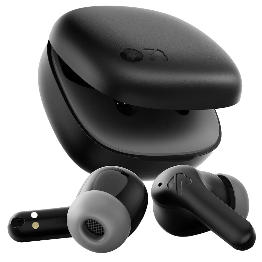 Boult K10 Truly Wireless Bluetooth In Ear Earbuds with 50H Playtime, 4 Mic Clear Calling, 45ms Low Latency, 10mm Drivers, Touch Controls, Type-C Fast Charging, IPX5, TWS Ear buds Wireless (Pure Black)
