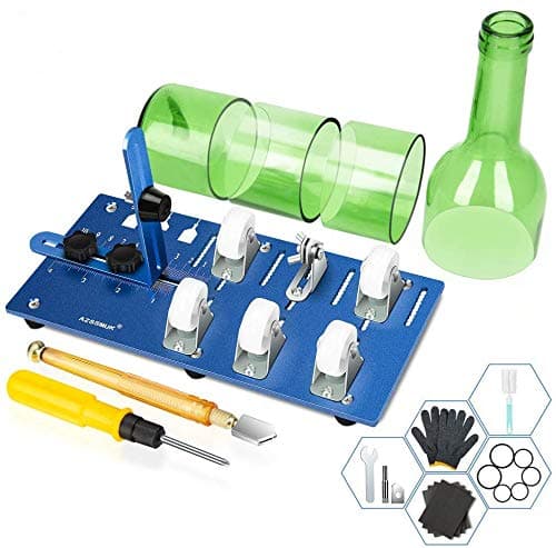 Glass Bottle Cutter Kit for All Shapes & Glass Cutter Bundle -DIY Cutting Machine Tools for Cutting Wine, Beer or Soda Round Bottles & Mason Jars, Bottles Cutter Tool with Accessories Tool Kit