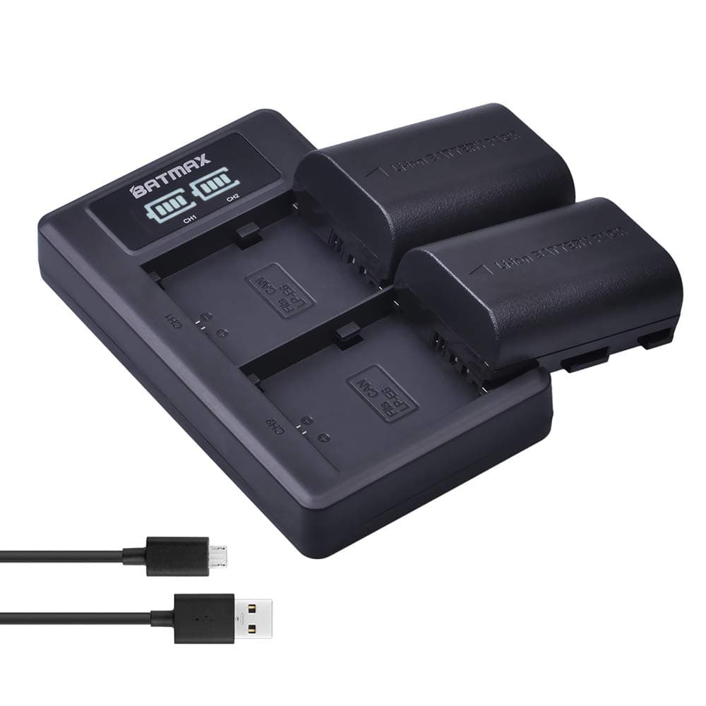 Batmax 2Packs High Capacity LP-E6,LP-E6N Battery + LED USB Dual Battery Charger for Canon EOS 5D Mark II III IV 5DS 5DS-R 6D 7D 7D Mark II 60D 60Da 70D 80D XC10 Cameras