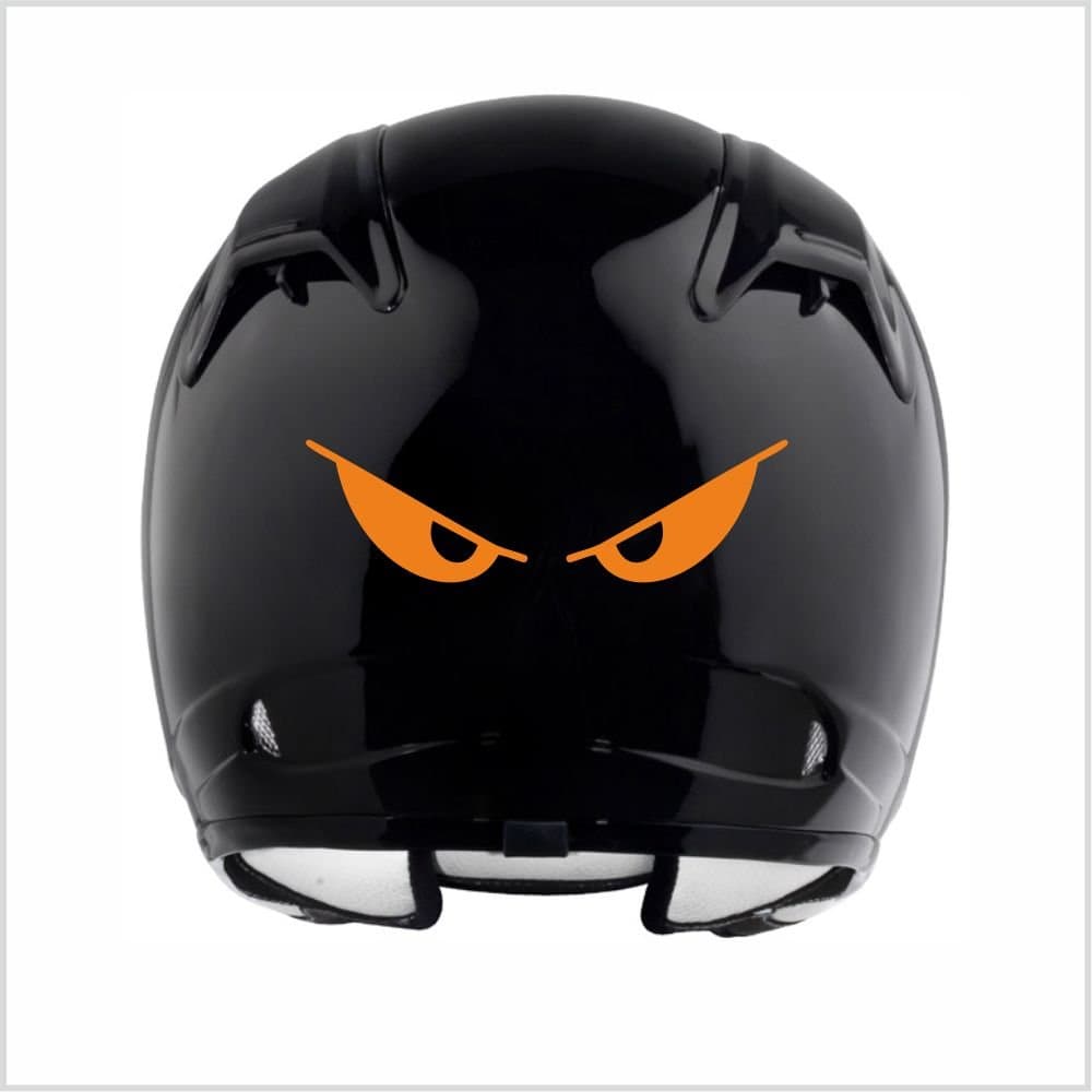 Evil Eyes No Fear Motorcycle Biker Helmet Reflective Decal Sticker M2 5 1/2" X 1 1/2" (Reflective Orange)