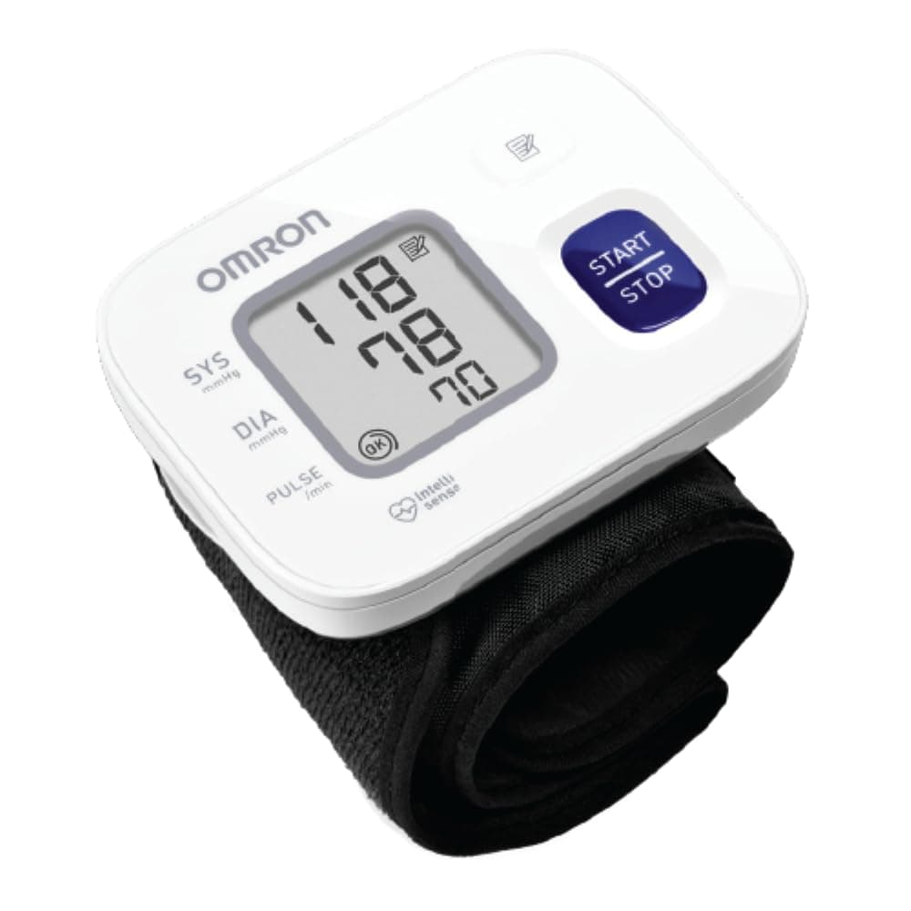 HEM 6161 Fully Automatic Wrist Blood Pressure Monitor with Intellisense Technology, Cuff Wrapping Guide and Irregular Heartbeat Detection for Most Accurate Measurement (White)