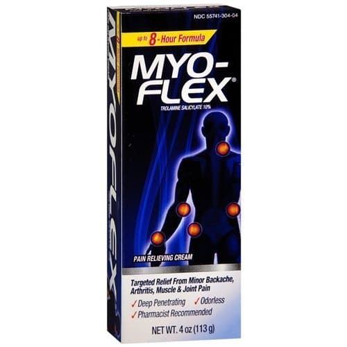 Myoflex Pain Relieving Cream, Trolamine Salicylate 10% 4 oz (113 g) Pack of 5 by Myoflex