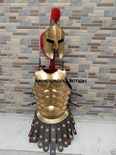 Muscle Armour Suit Greek Movie Roleplay 300 Spartan Helmet w red plum Jacket