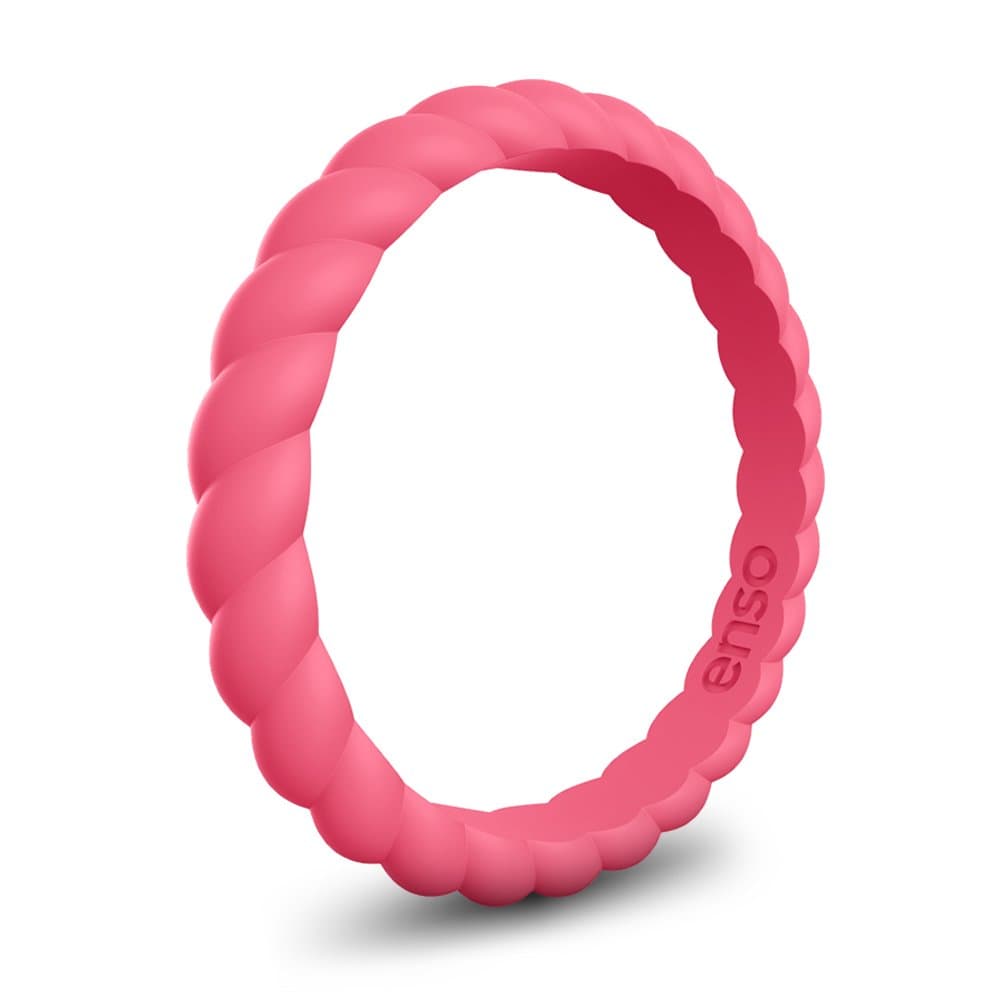 Enso Rings Stackable Braided Silicone Wedding Ring – Hypoallergenic Unisex Stackable Wedding Band – Comfortable Minimalist Band – 2.5mm Wide.8mm Thick