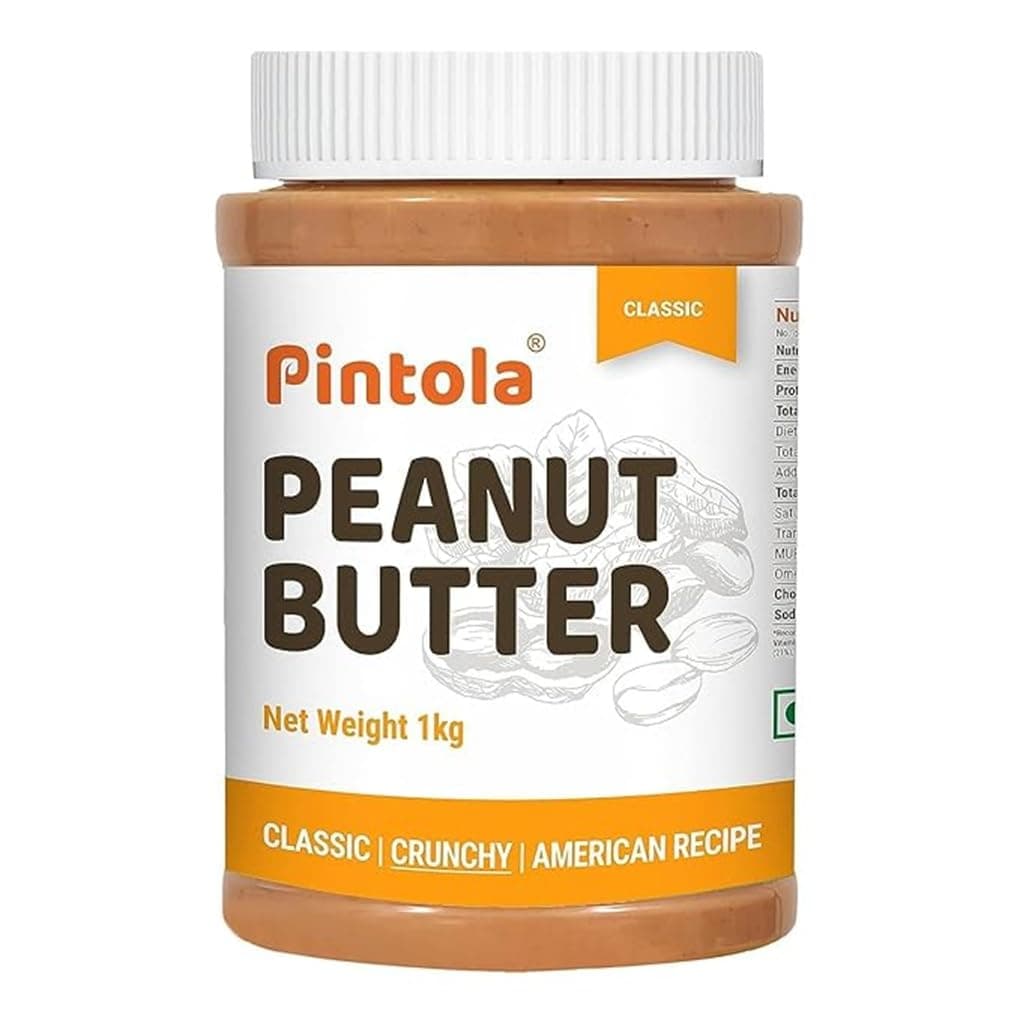 Classic Peanut Butter Crunchy 1kg - Original American Recipe with High Protein 26g & 7.2g Fiber, Premium Roasted Nuts, Gluten Free, Zero Trans Fat, with MUFA Good Fats, Vit E & B3, Dairy Free