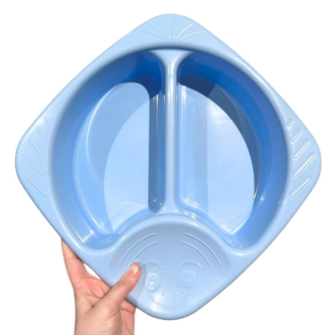 Simple Top & Tail Bowl, Everyday Basic for Baby Baths, 2 Seperate Areas for Top and Tail Sponges, Ergonomic Design, Lightweight and Portable, 0m+, 31 x 31cm, Pack of 2, Blue