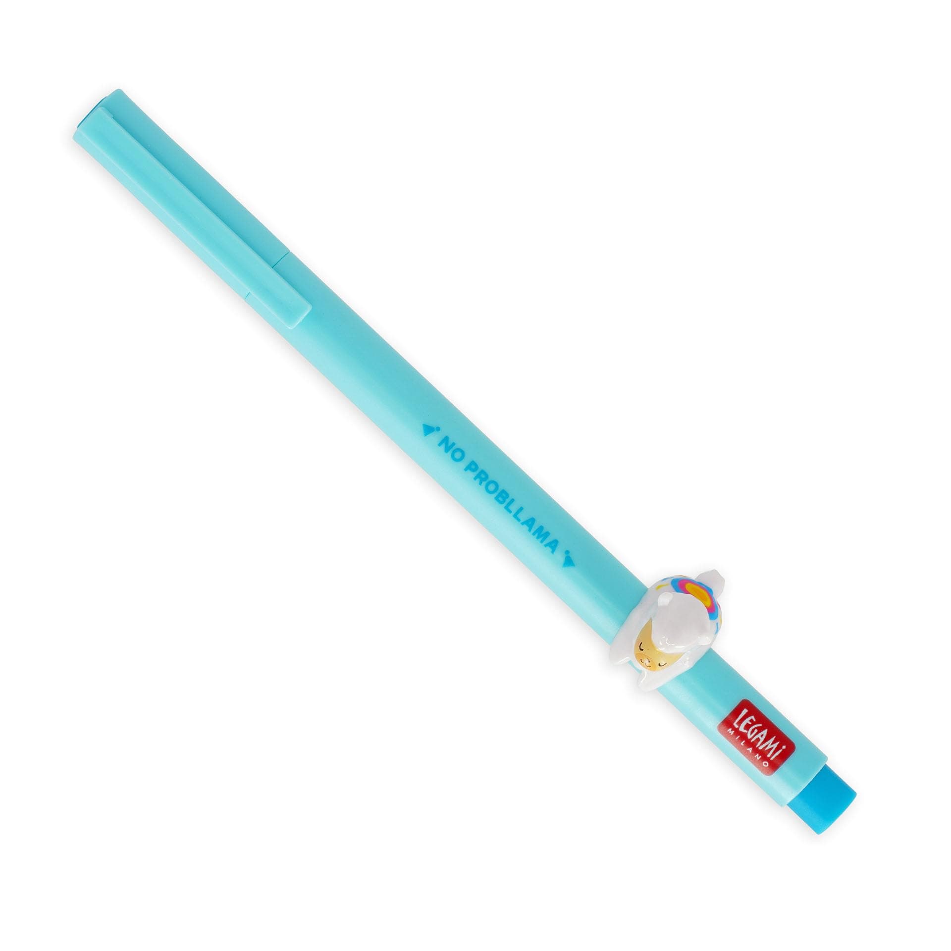 Gel Pen - Lovely Friends Decorative Animal Removable and Recombinable Prevents Rolling Light Blue Ink Fine 0.5mm Tip Llama Theme
