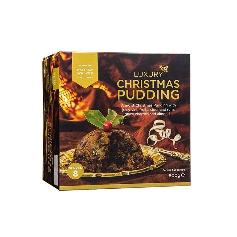Luxury Christmas Pudding by Matthew Walker - Traditional Festive Dessert 800g Luxury Christmas Pudding, Serves 8
