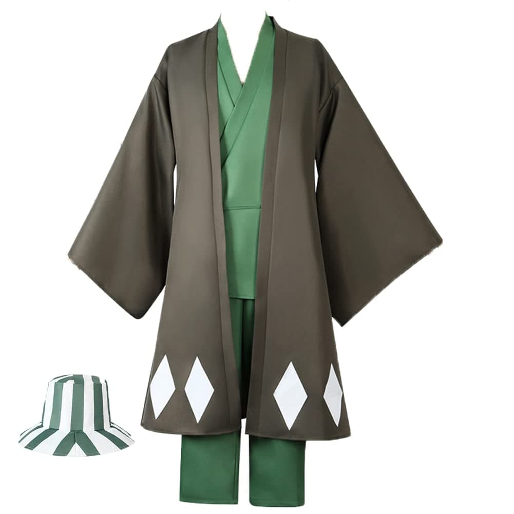 NozfeonUrahara Kisuke Cosplay Costume Urahara Cosplay Kimono Green Suit Halloween With Hat