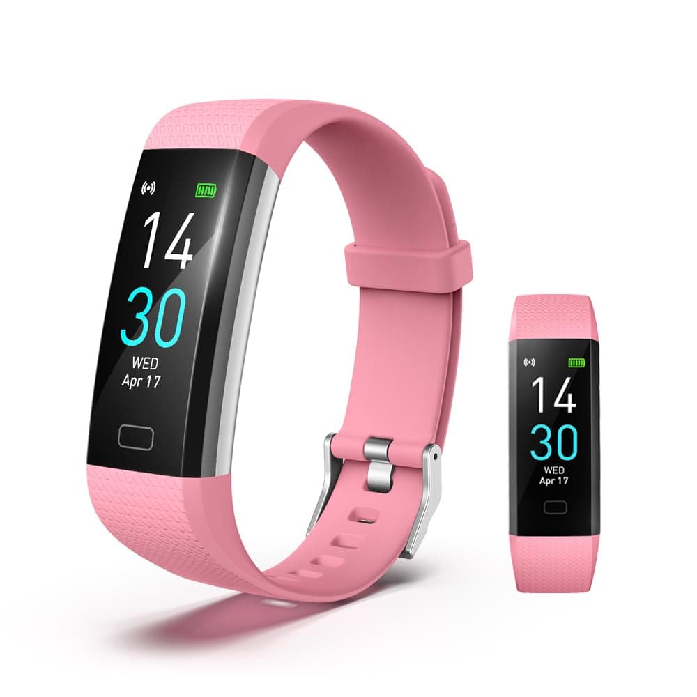 Fitness Tracker with Blood Pressure Heart Rate Oxygen Monitor, Activity Sleep & Temperature Smart Watch IP68 Waterproof Pedometer Step Counter for Kids Man Women S5