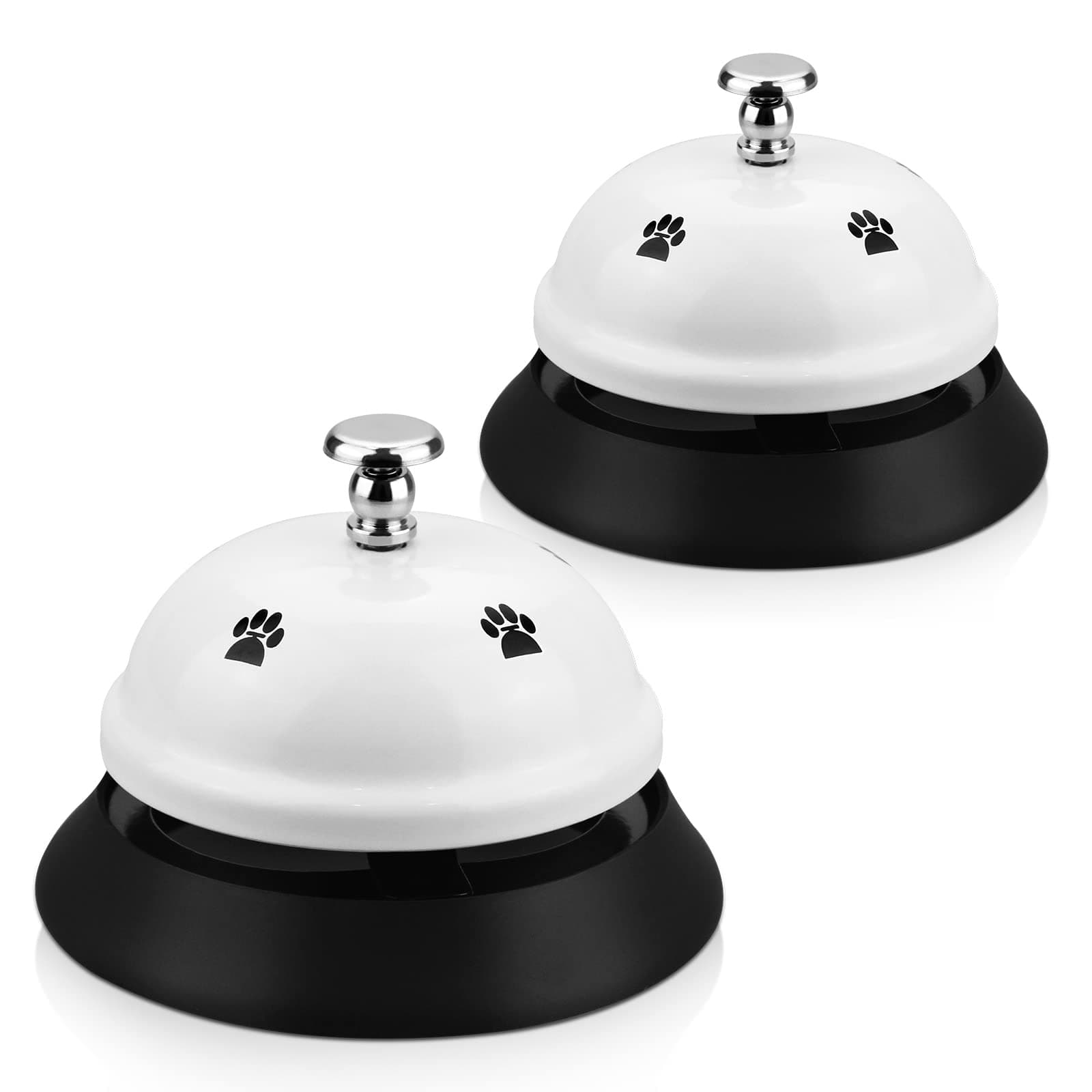 Comsmart Dog Potty Training Bells, 2PCS Metal Pet Door Bells with Non-Skid Rubber Base for Dog Cat Puppy Kitten Potty Training Game Call Bell, Service Bell for Offices Hotel School Bar Shop Restaurant