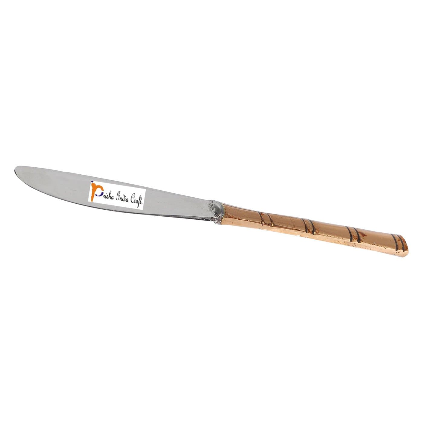 Prisha India Craft Handmade Steel Copper Butter Knife, Length 7.25 Inches