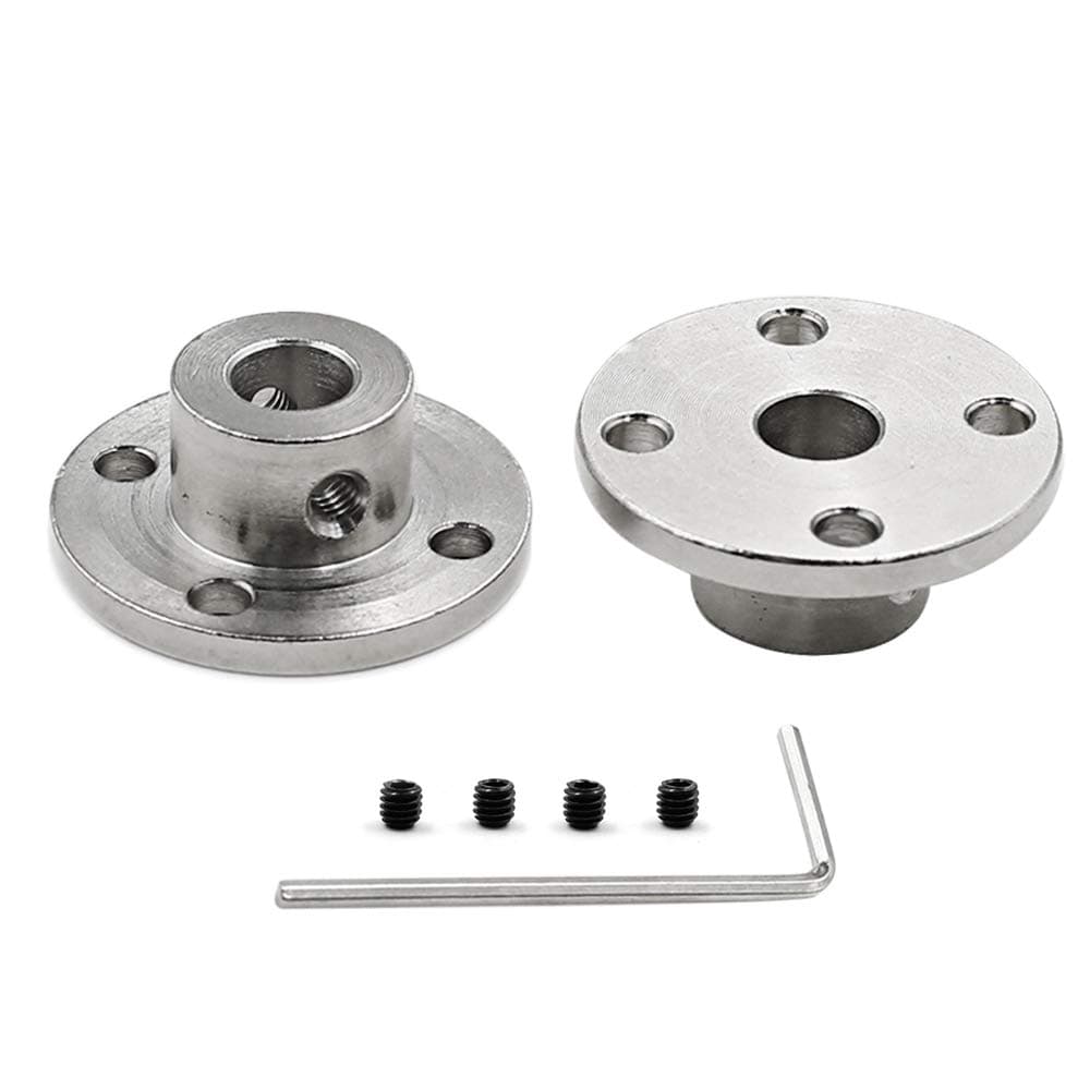 Luomorgo 7mm/0.28 inch Metal Flange Shaft Coupling Rigid Flange Coupling Motors Guide Shaft Axis Bearing 2pcs