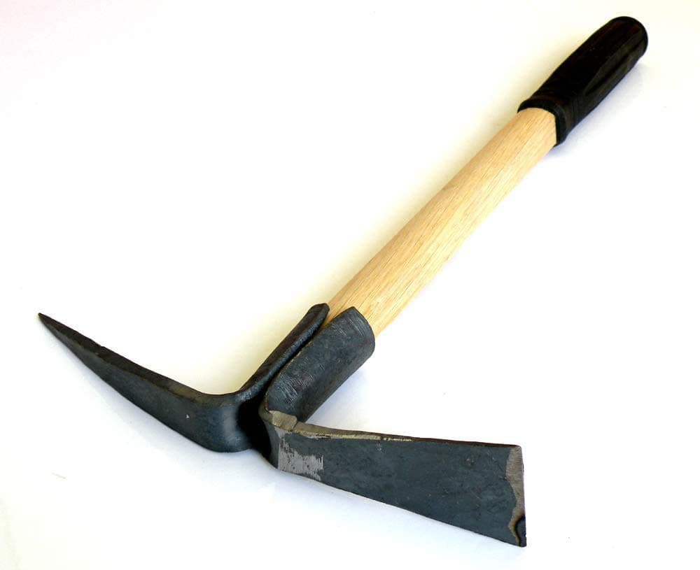 Solid Aim Tools Small Hand-Held Portable Garden Pick Mattock , Professional Pick Mattock Classic Digging Tool,Great for Cultivating and Weeding-Pickaxe with Wooden Handle ! All Forged #65 Extra Thickness Heavy Duty Steel Construction !