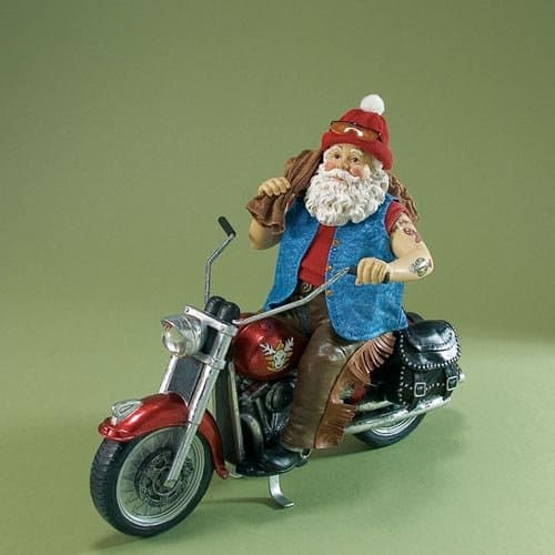 Clothtique Possible Dreams *BORN TO GIVE* Motorcycle Santa w/Gifts