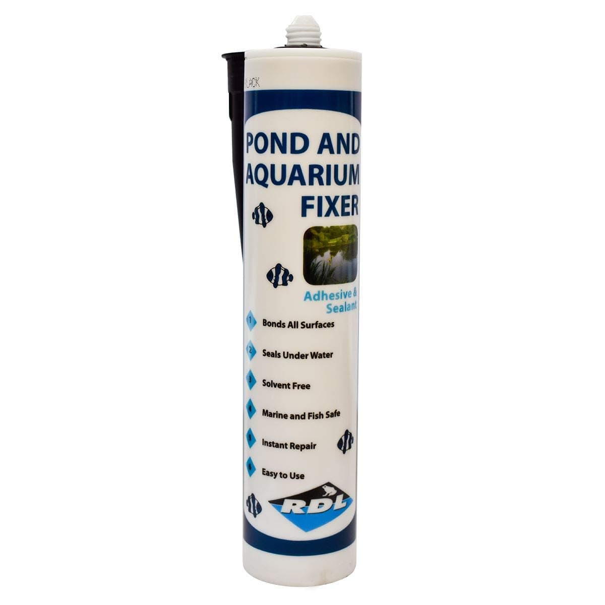 RDL Russetts Developments Ltd Pond & Aquarium Fixer 290ml Adhesive Sealant Glue Black Waterproof Bond
