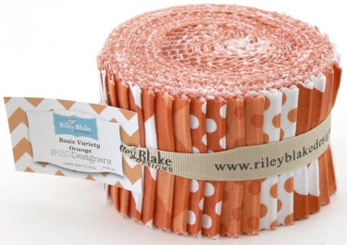 Riley Blake BASICS VARIETY ORANGE Rolie Polie 24 2.5 inch Jelly Roll Strips Quilt Fabric RP-60-24