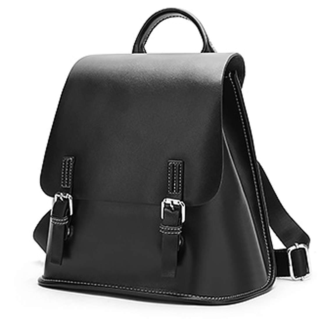 HESHE Leather Backpacks Purses for Women Anti-Theft Daypacks for Travelling Casual Bags Satchel Handbags Shoulder Bag (Black)