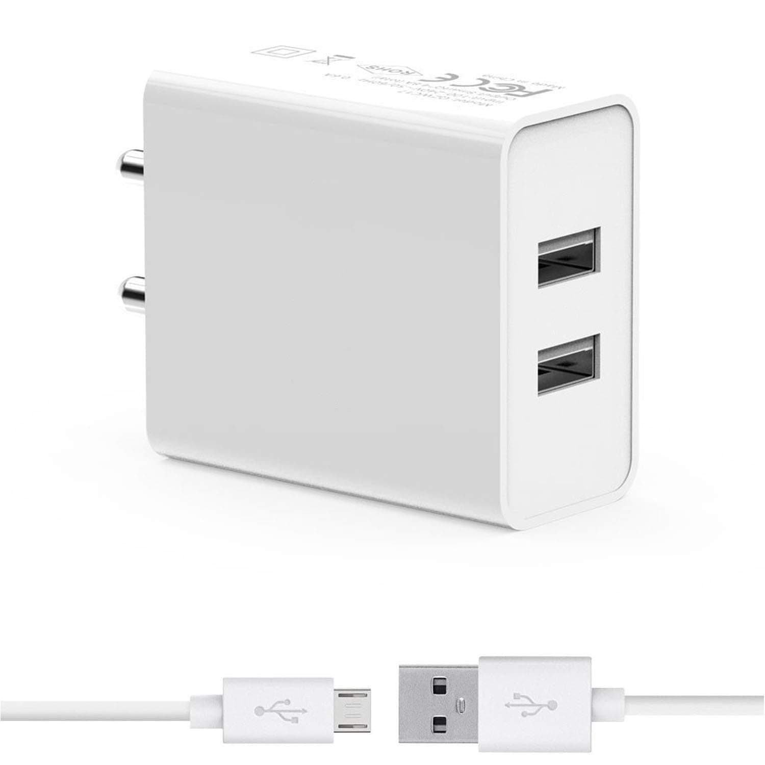 44W Ultra Fast Charger for HTC 10 Lifestyle Charger Original Adapter Like Mobile Charger | Qualcomm QC 3.0 Quick Charge Adaptive Charger with 1 Meter Micro USB Data Cable (44W,OM7,White)