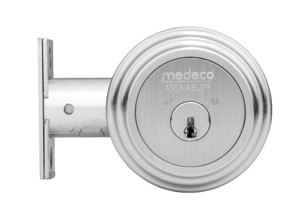 Medeco 11R523-19-2 Maxum Deadbolt, Double Cylinder, Satin Nickel Finish, 2-3/8" Backset, 1" Faceplate (Pack of 2)