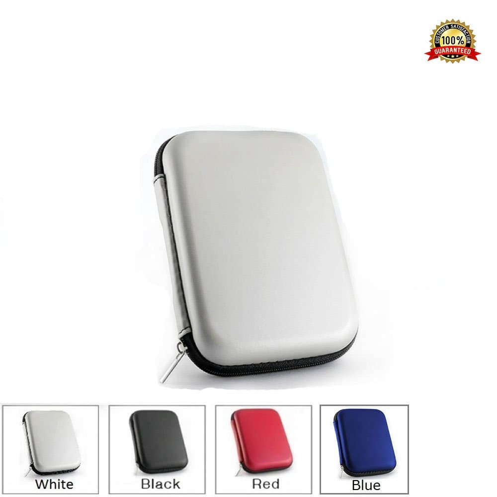 2.5 Portable External Hard Drive Case for WD/Western Digital Element My Passport/Seagate Expansion Backup Plus/Samsung/Toshiba Shockproof Waterproof Hand Carry Hard Disk HDD Bag (Silver)