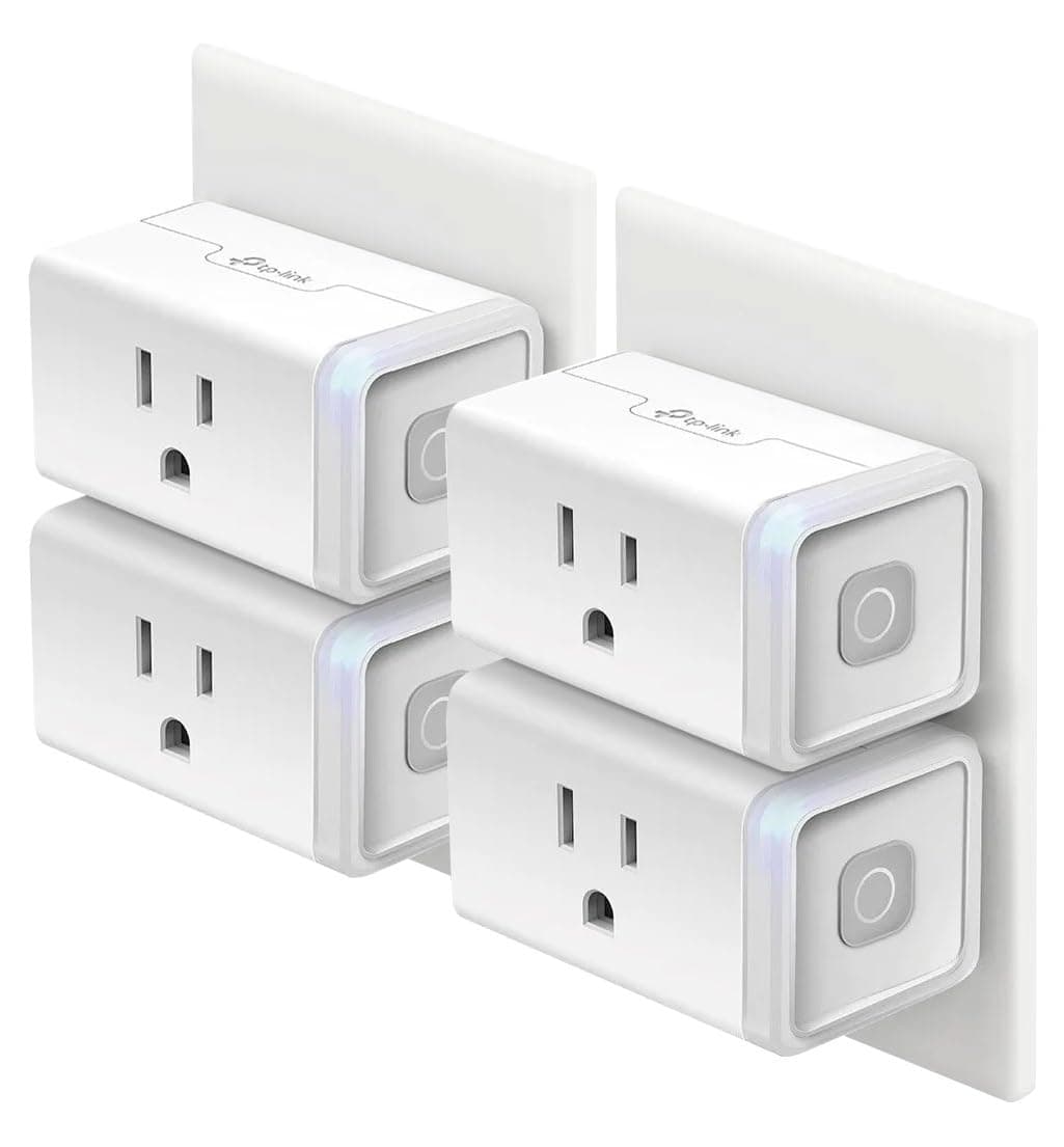 Kasa Smart Plug HS103P4, Smart Home Wi-Fi Outlet Compatible with Alexa, Echo, Google Home & IFTTT, No Hub Required, Remote Control, 15 Amp, UL Certified, 4-Pack, White