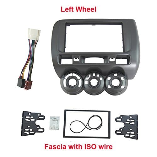 Double Din Car Install Kit Harness for Honda Jazz,Fit 2002-2008 (Left Wheel) Dash Kit Facia Radio Stereo CD Panel Fascia Face Plate Frame