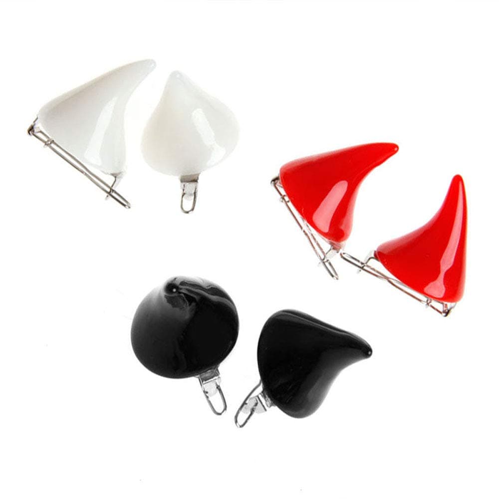Halloween Devil Horn Hair Clips Hairpins Barrette,Halloween Cosplay Costume Party Accessories,6Pcs