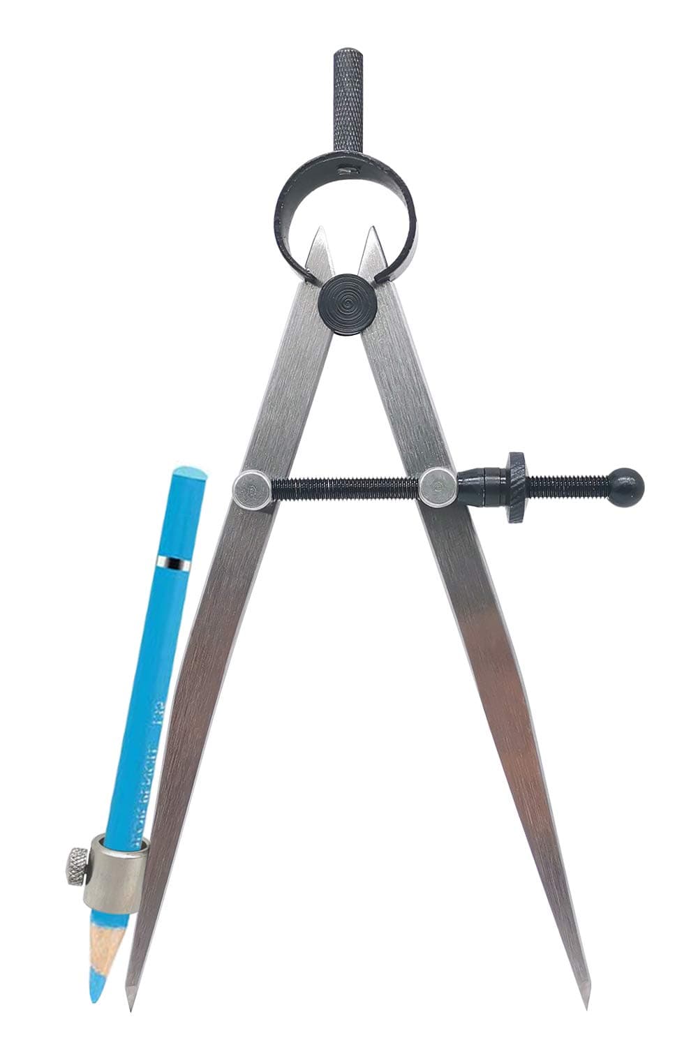 ZLKSKER 6 inch Professional Leather Work Divider, Woodworking Compass with Pencil Holder, Spring Divider Wing Compass