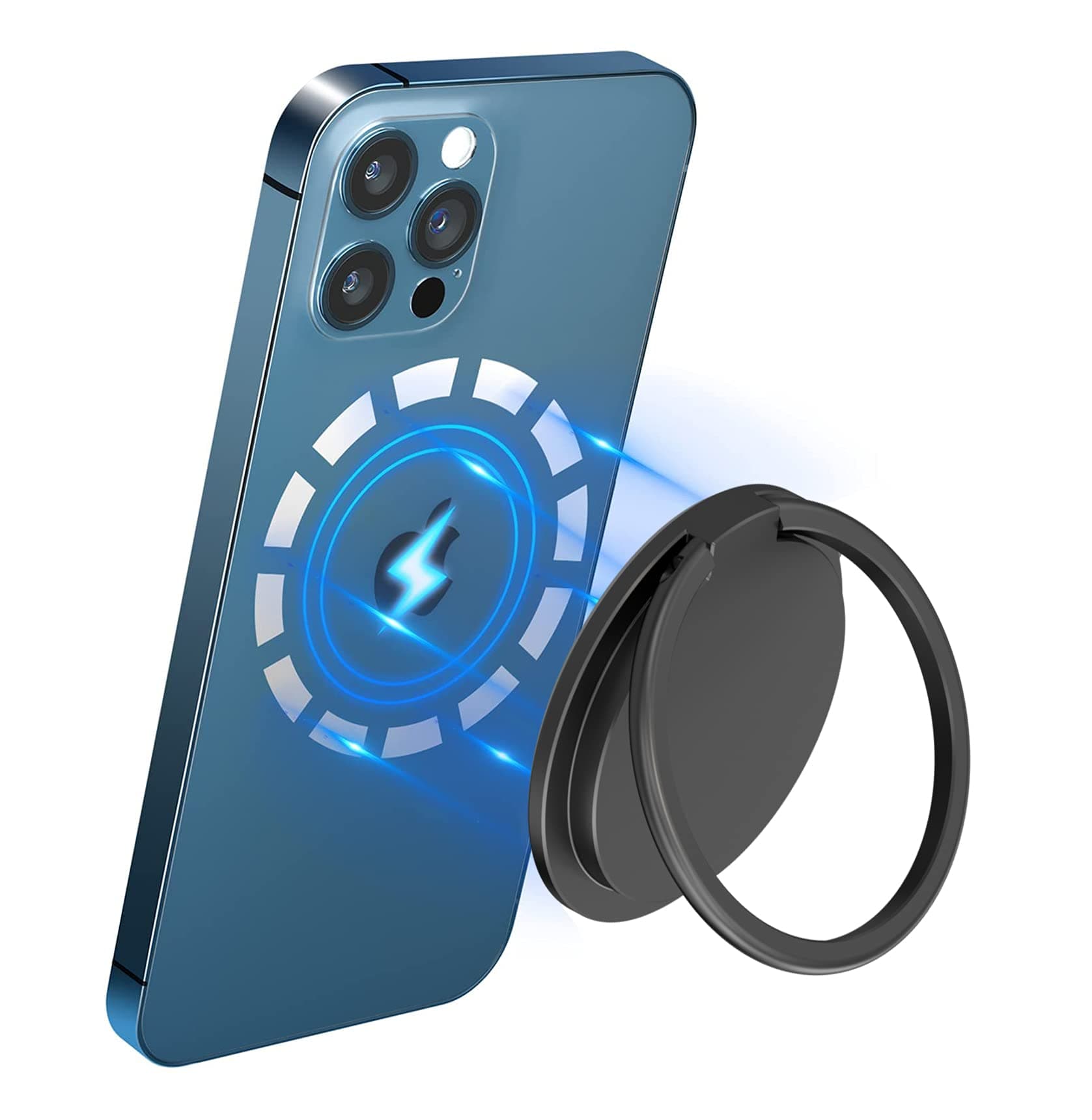 Base Compatible with Magnetic Case and iPhone 12 Pro Max Mini Accessories for The Users of Phone Grip,Holder Grip Stand,Holder and More,Magnetic Phone Ring - 1Pack (Black)