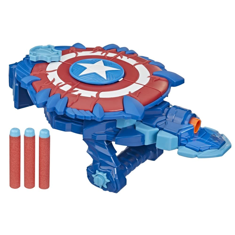 Marvel Avengers Mech Strike Monster Hunters Captain America Monster Blast Shield Roleplay Toy, Children Aged 5 and Up