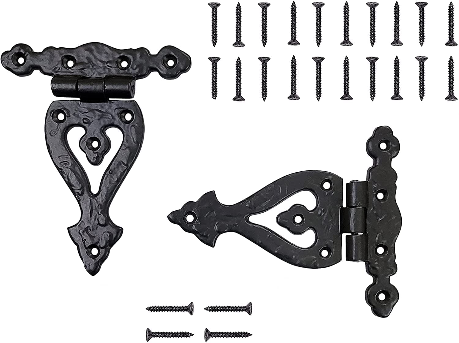 Adonai Hardware Alleluia Antique Iron Tee Hinge (138 x 112 x 3 mm, Black Powder-coated) -2 Pieces Per Pack