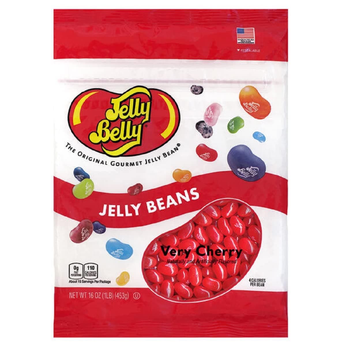 Very Cherry Jelly Beans - 1 Pound (16 Ounces) Resealable Bag - Genuine, Official, Straight from the Source