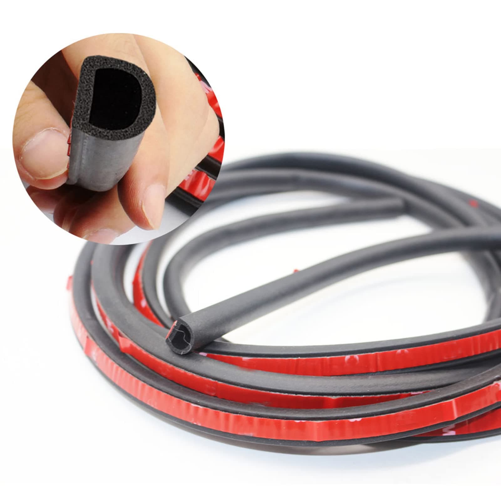 5M D Type Car Seal Strip Interior & Exterior PVC Rubber Band For Car Van Truck Door Window Bonnet Boot Edge Trim Rubber Seal (12x14 mm)