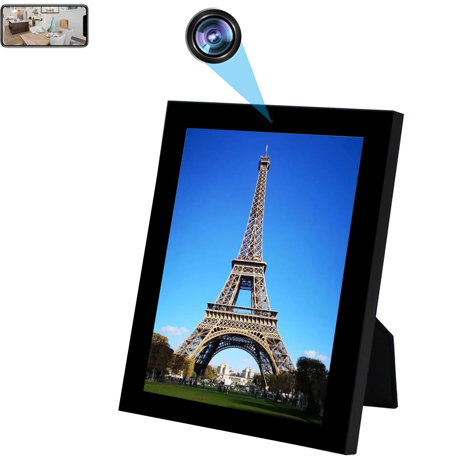 Kaleser Spy Camera Picture Frame, HD 1080P WiFi Hidden Camera with Photo Frame, Mini Camera with Motion Detection, Remote Live View Nanny Camera for Home Office Security Store