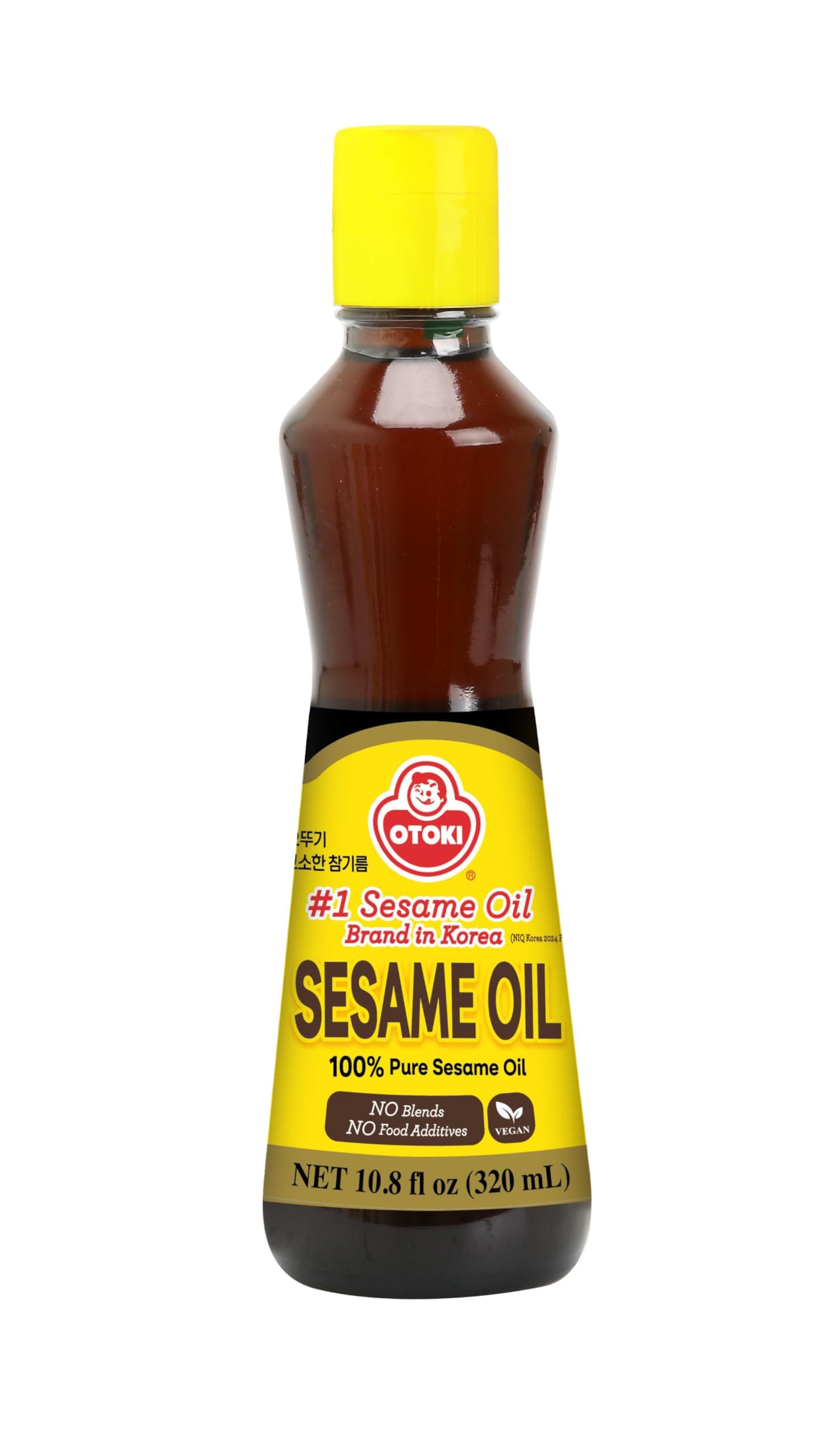 100% Pure Roasted Sesame Oil 320ml (10.82 fl oz) – Authentic Korean Toasted Sesame Seed Oil, Rich Nutty Flavor for Bibimbap, Vegetables & Soups