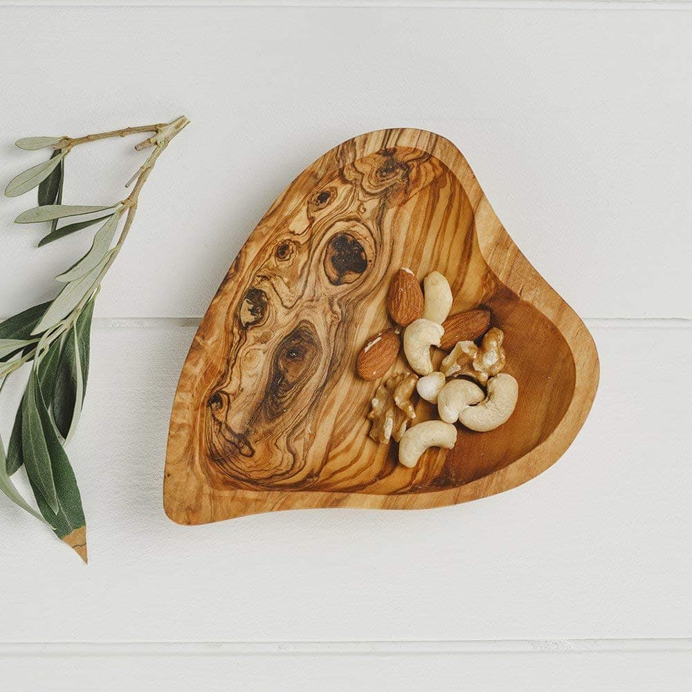 Naturally MedNM/OL283 Heart Shaped Dish, Brown