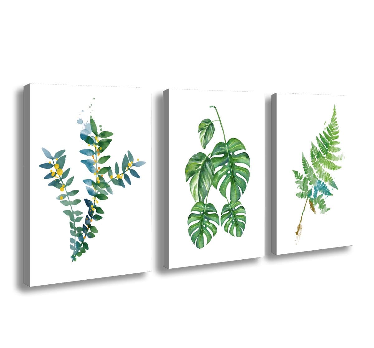 H72334 Canvas Wall Art Watercolor Green Leaf Canvas Painting Wall Art for Home Wall Decor